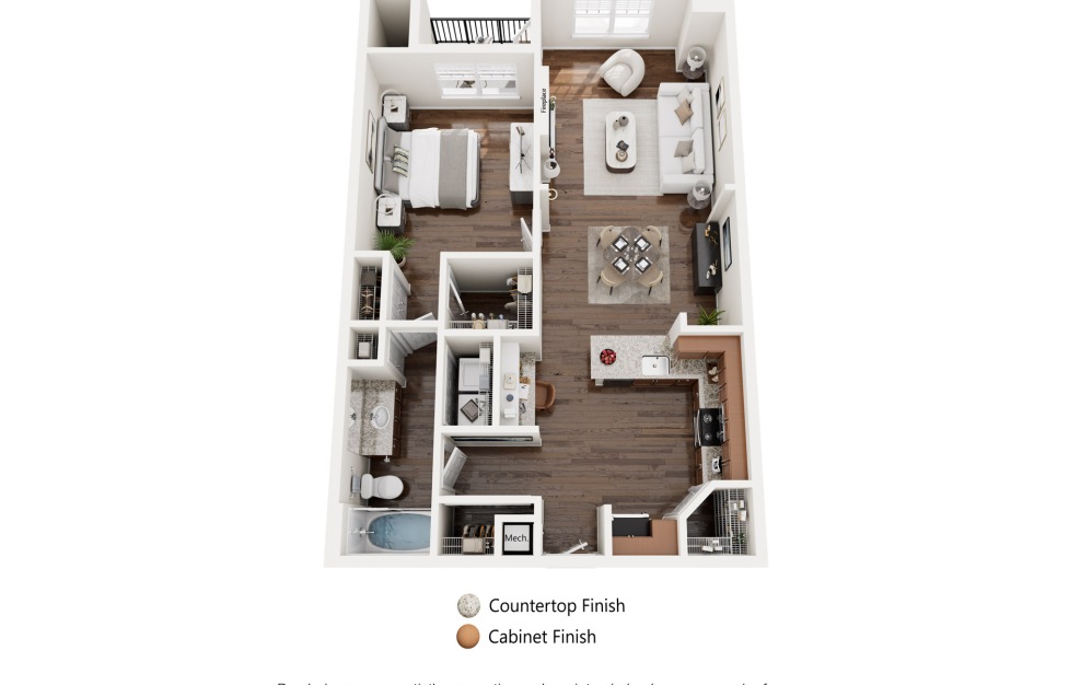 Mayflower-Renovated - 1 bedroom floorplan layout with 1 bathroom and 880 square feet (Standard Layout)